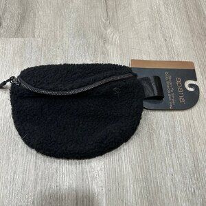 NWT Alana Sherpa Black Belt Bag Fleece Fanny Pack One Size